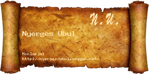 Nyerges Ubul névjegykártya